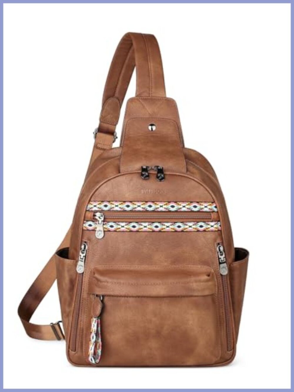 Large Faux Leather Crossbody Sling Bag RFID Anti-Theft Travel Purse